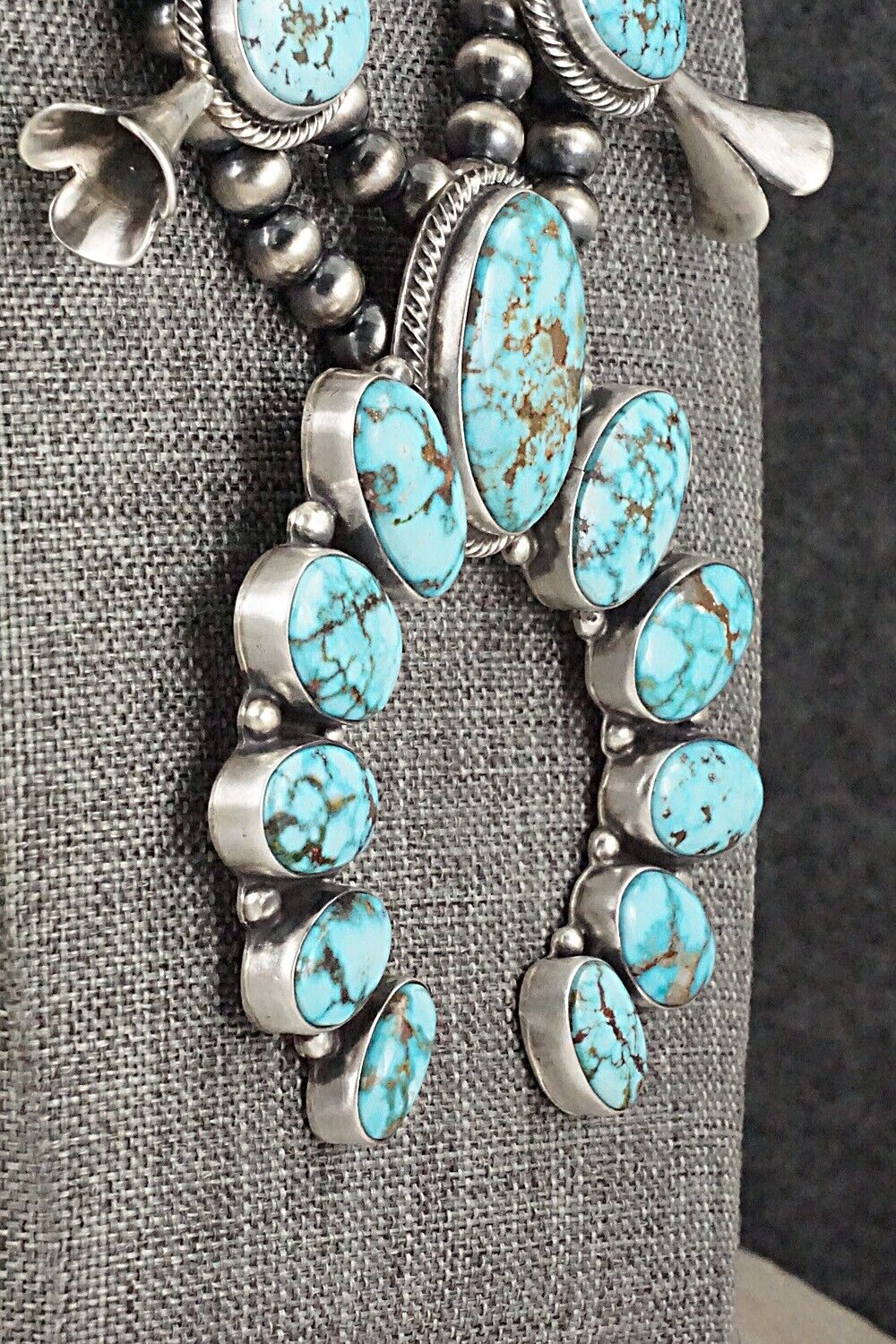 Turquoise & Sterling Silver Squash Blossom Set - Randy Boyd