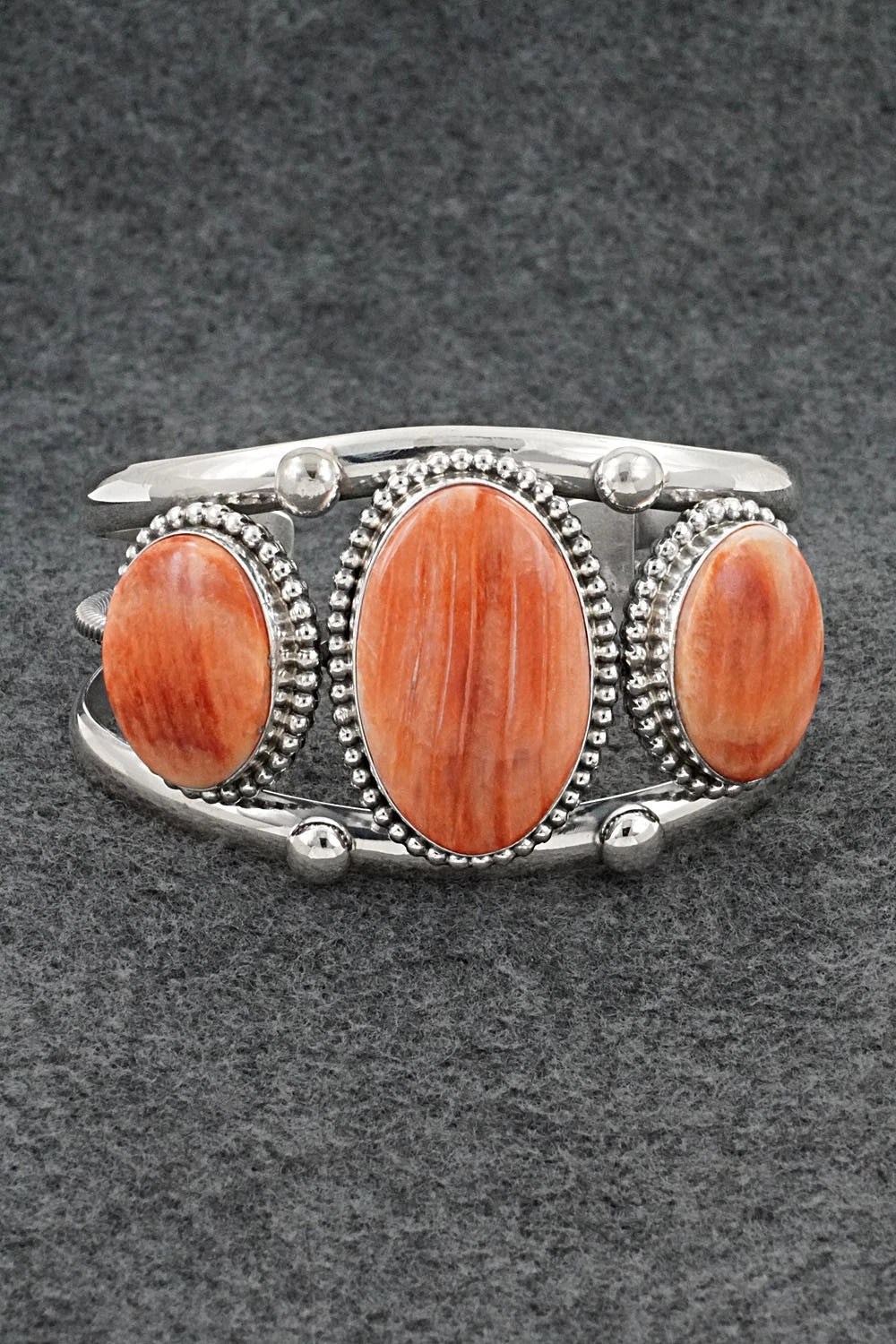 Spiny Oyster & Sterling Silver Bracelet - Kathleen Livingston