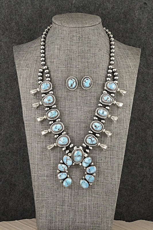 Turquoise & Sterling Silver Squash Blossom Set - Darrin Livingston