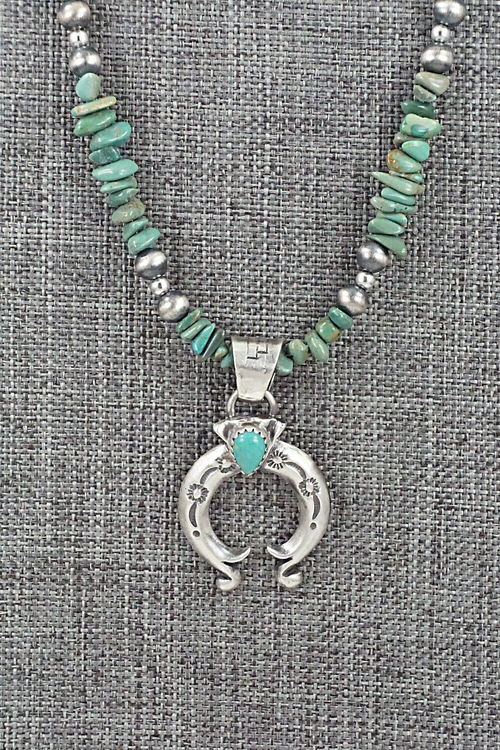 Turquoise & Sterling Silver Necklace 18" - Louise Joe