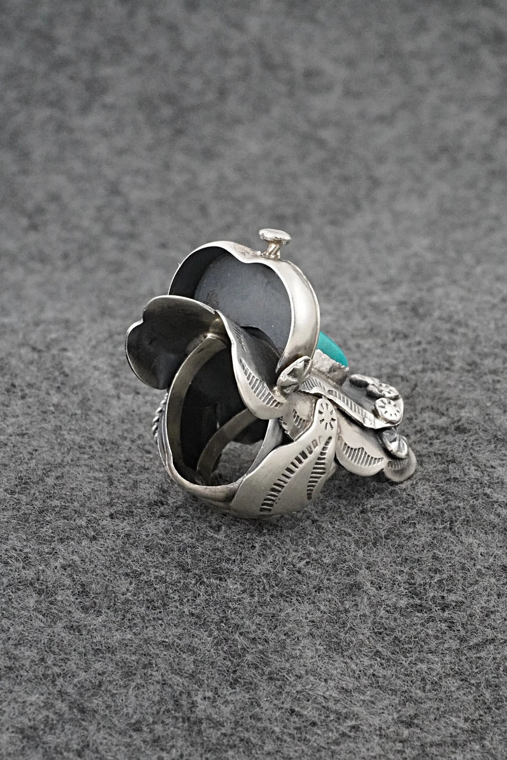 Turquoise & Sterling Silver Ring - Tim Yazzie - Size 7.5