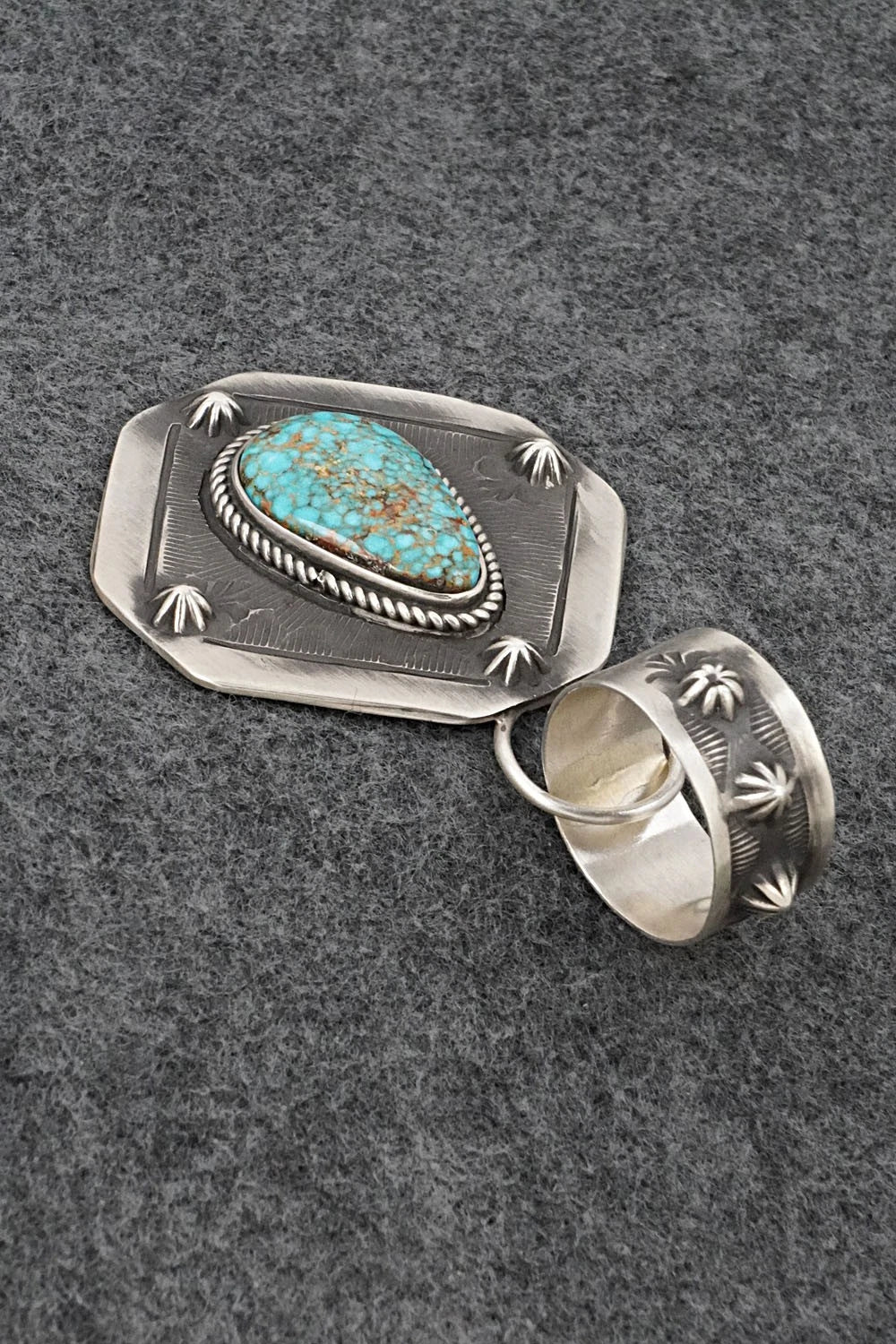 Turquoise & Sterling Silver Pendant - Elvira Bill