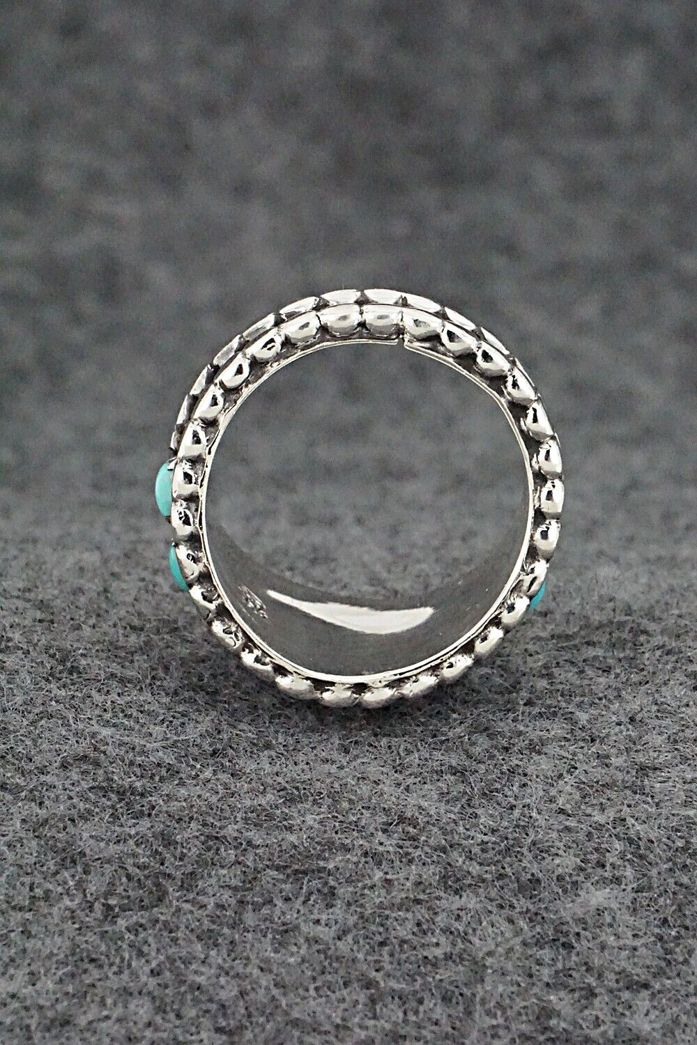 Turquoise & Sterling Silver Ring - Kenny Lonjose - Size 11