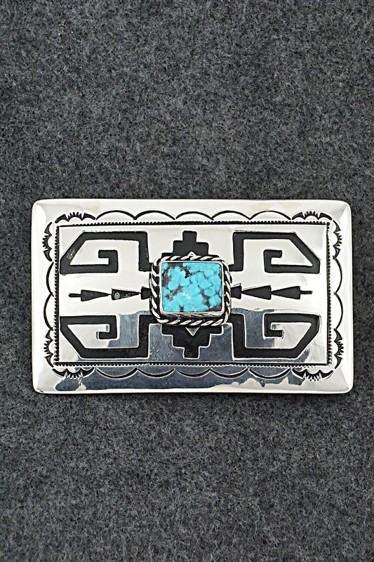 Turquoise & Sterling Silver Belt Buckle - Rosita Singer