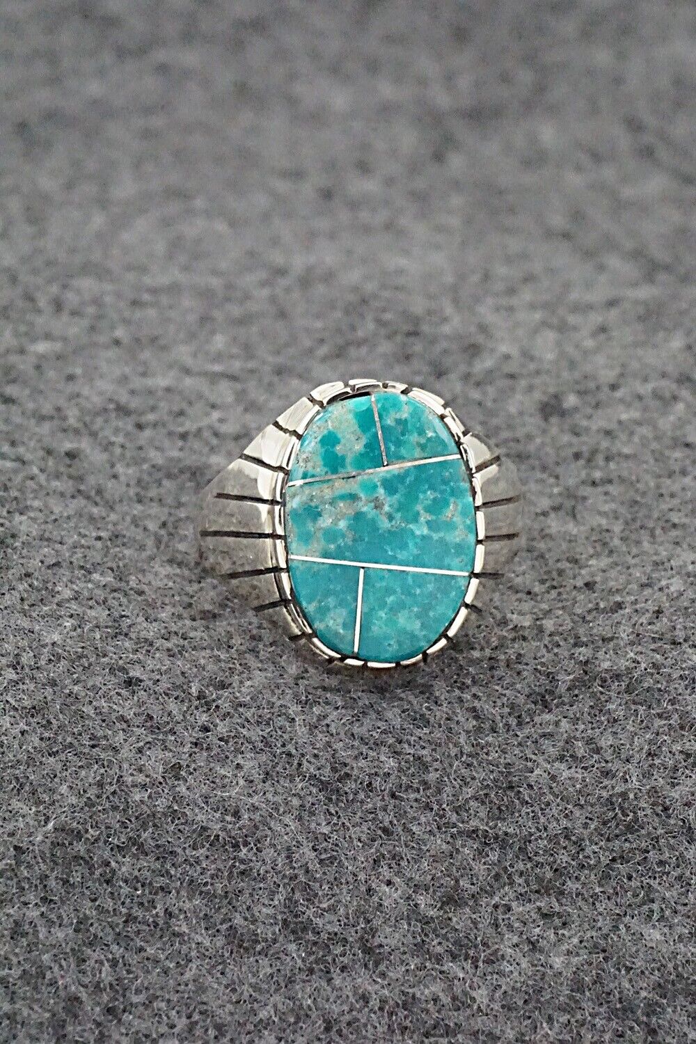 Turquoise & Sterling Silver Ring - Trevor Jack - Size 12