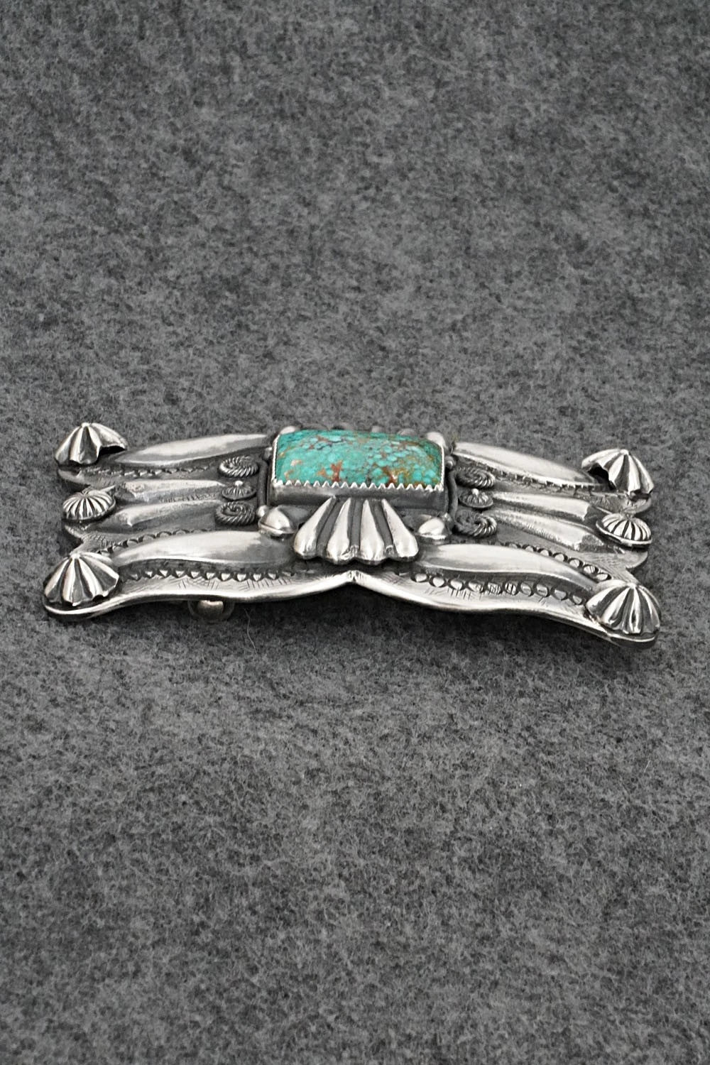 Turquoise & Sterling Silver Belt Buckle - Delbert Gordon