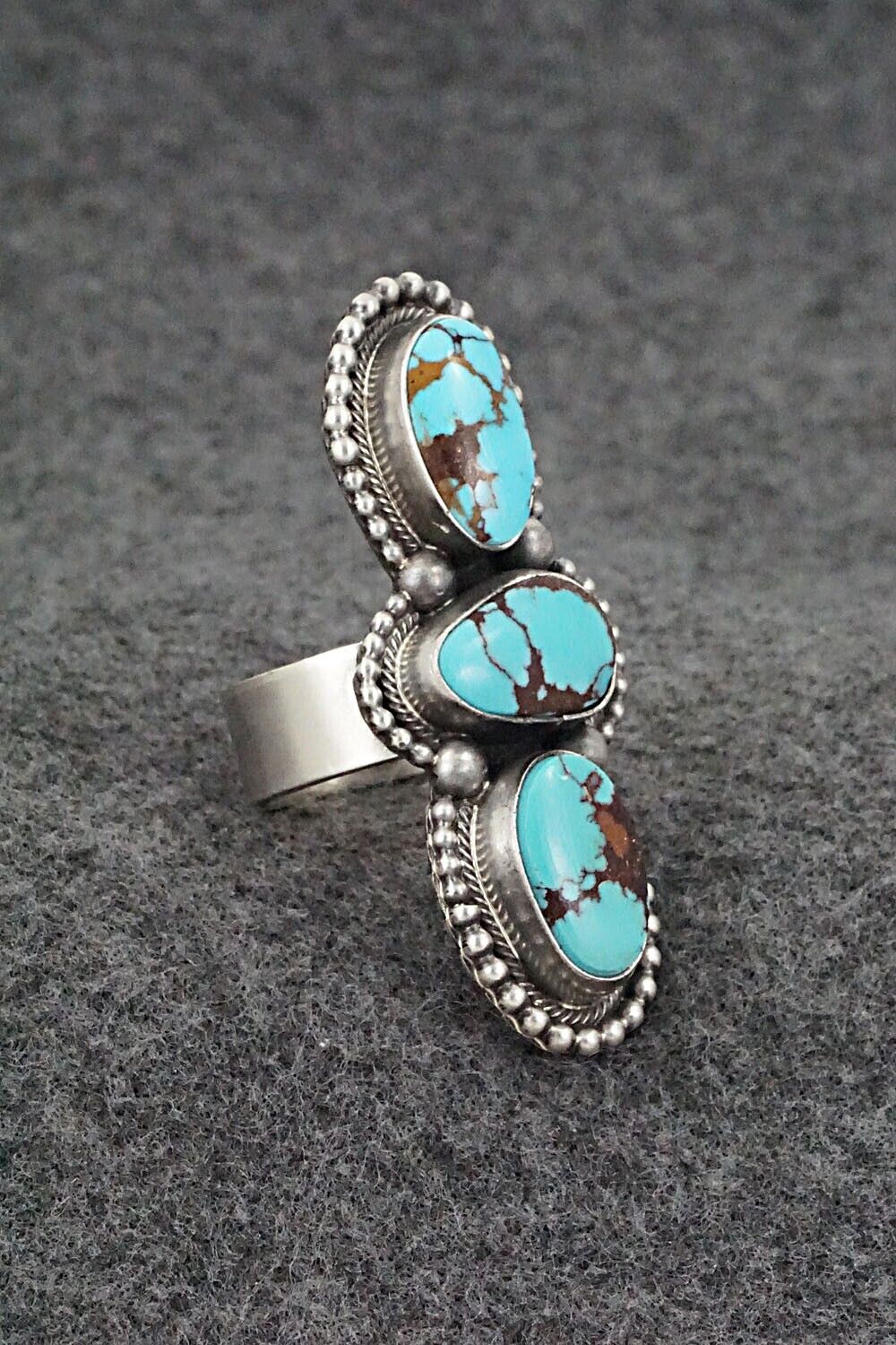 Turquoise & Sterling Silver Ring - Darrin Livingston - Size 9 Adj.