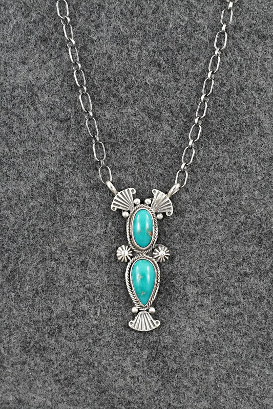 Turquoise & Sterling Silver Necklace - Verley Betone