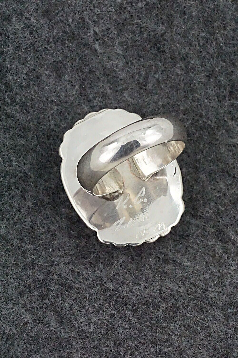 Turquoise & Sterling Silver Ring - Kenny Calavaza - Size 8.5