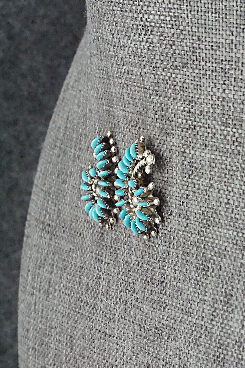 Turquoise & Sterling Silver Earrings - Connie Wyaco