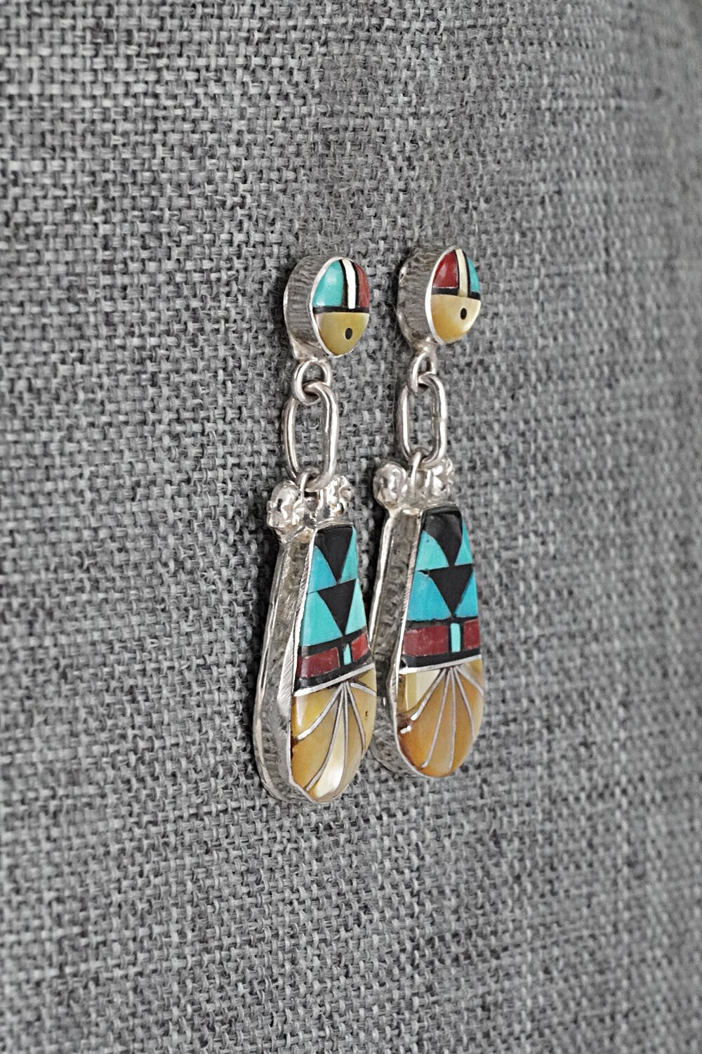 Multi Stone Inlay & Sterling Silver Earrings - Ola Eriacho