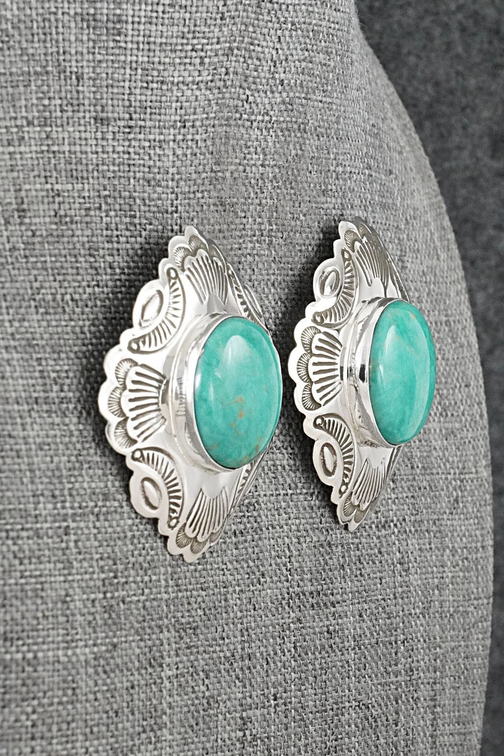 Turquoise & Sterling Silver Earrings - Arnold Blackgoat