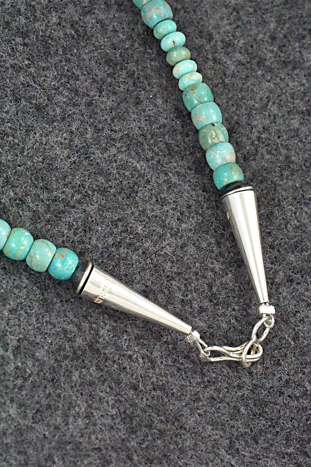 Turquoise & Sterling Silver Necklace 18" - Doreen Jake