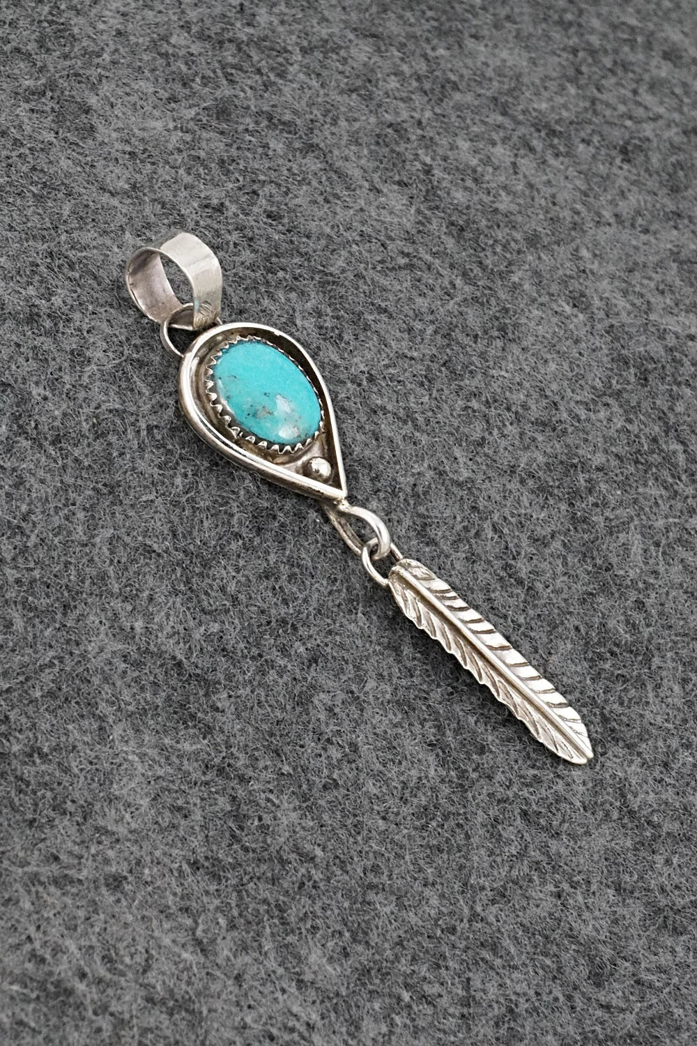 Turquoise & Sterling Silver Pendant - Priscilla Reeder