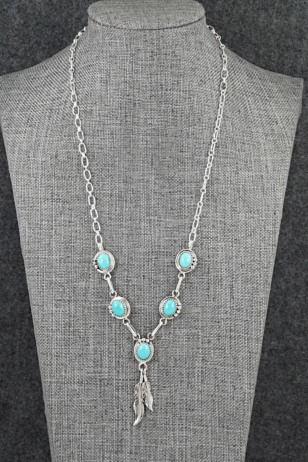 Turquoise & Sterling Silver Necklace - Verley Betone