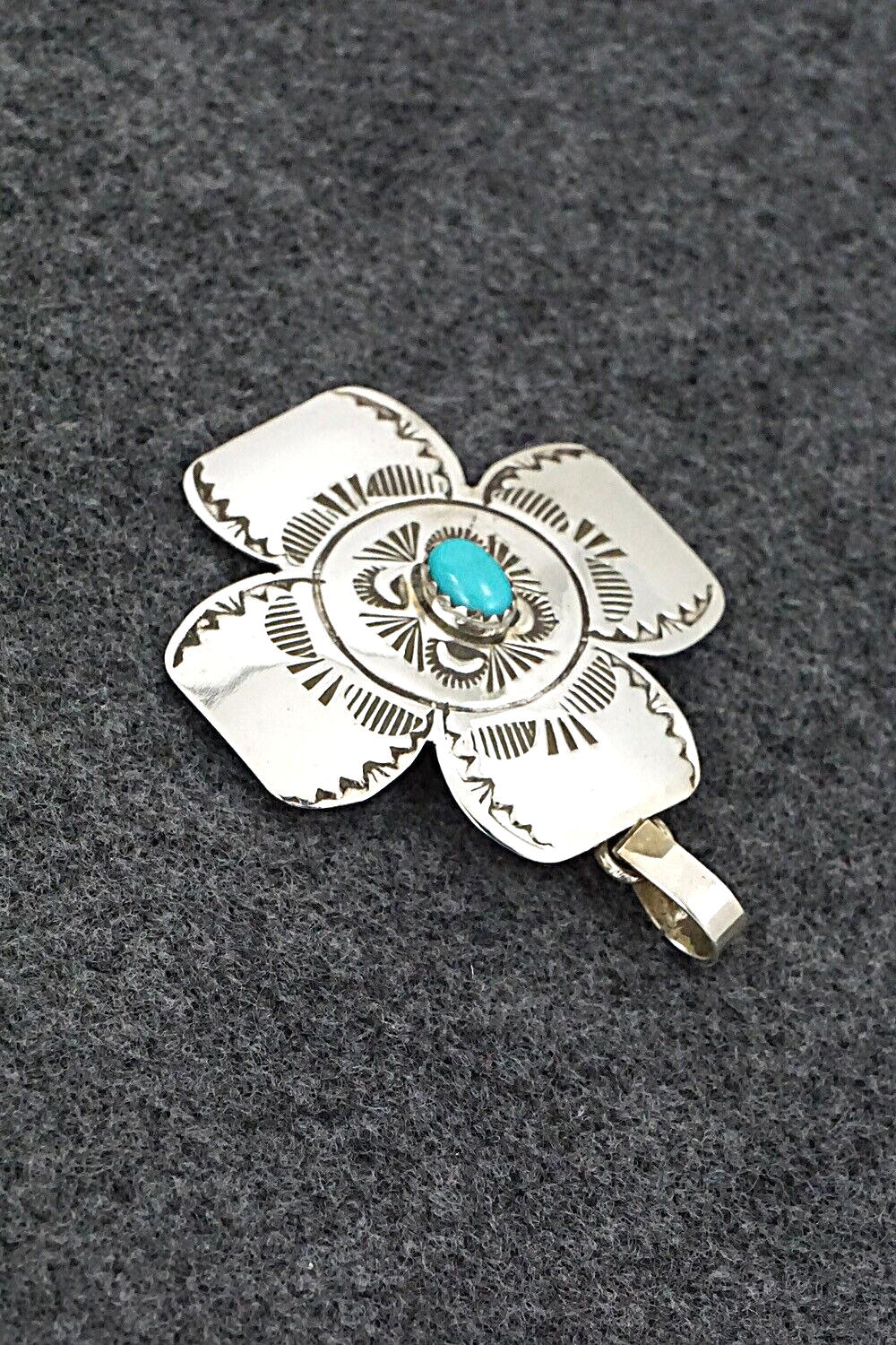 Turquoise & Sterling Silver Pendant - Bertha Begay