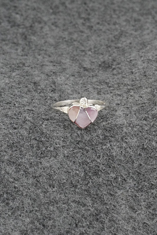 Mother of Pearl & Sterling Silver Ring - Ola Eriacho - Size 8.5