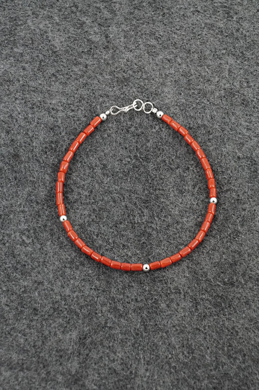 Coral & Sterling Silver Bracelet - Doreen Jake