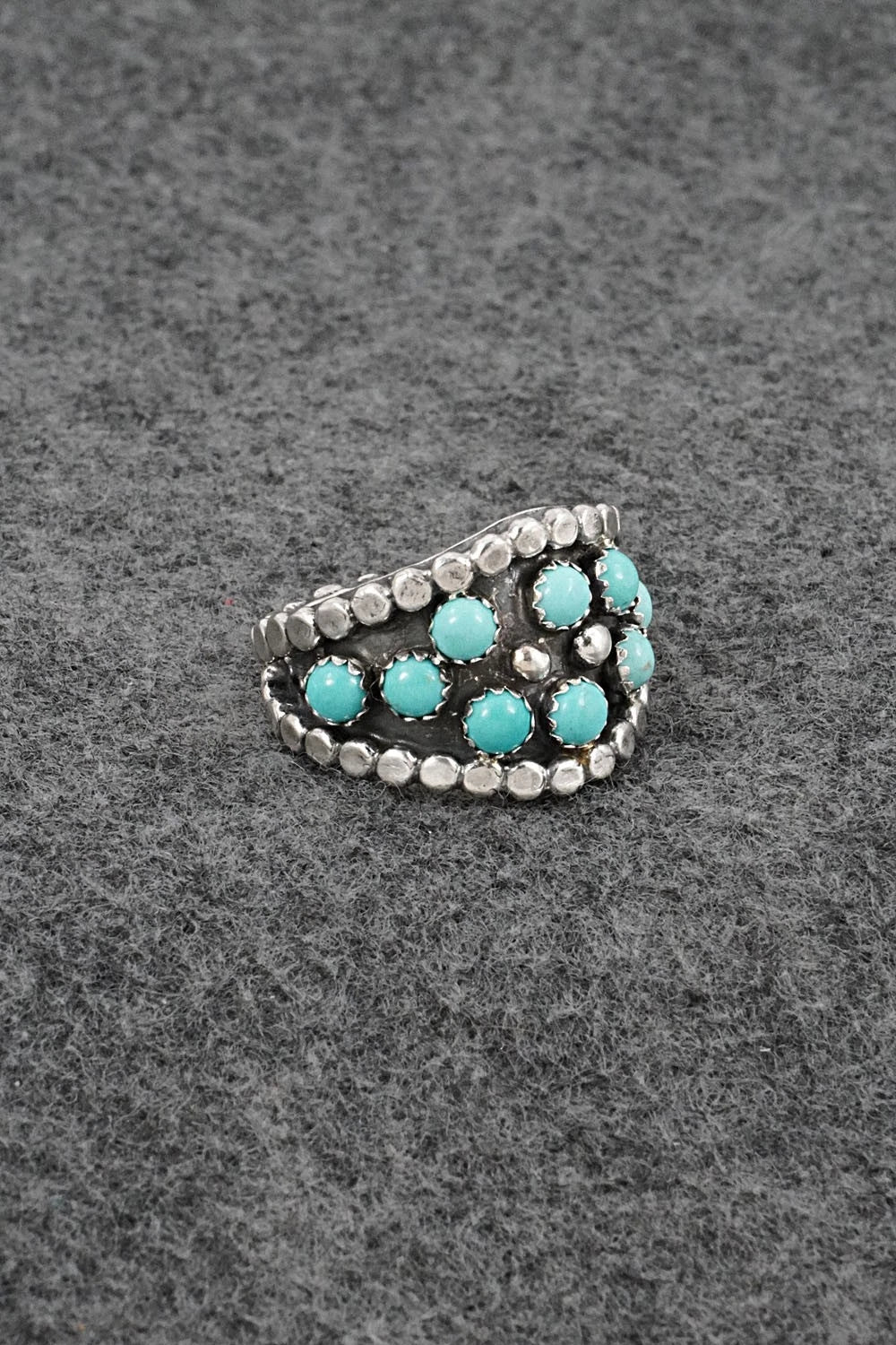 Turquoise & Sterling Silver Ring - Harry B. Yazzie - Size 9