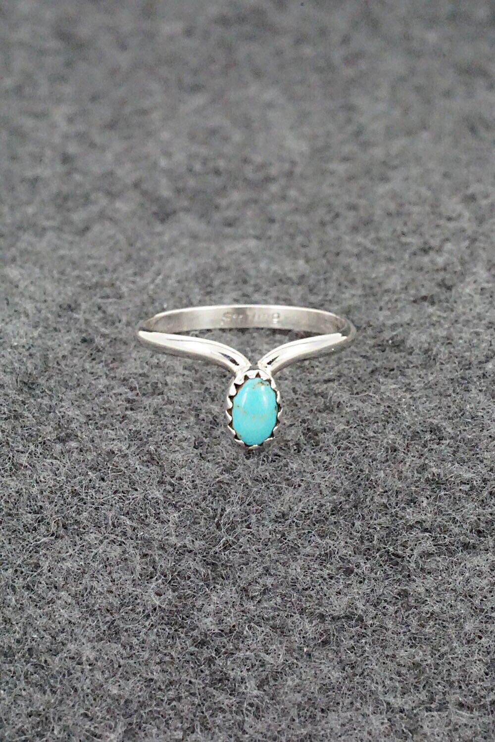 Turquoise & Sterling Silver Ring - Hiram Largo - Size 8.5