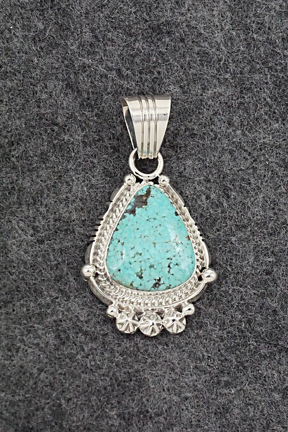 Turquoise & Sterling Silver Pendant - Bobby Platero