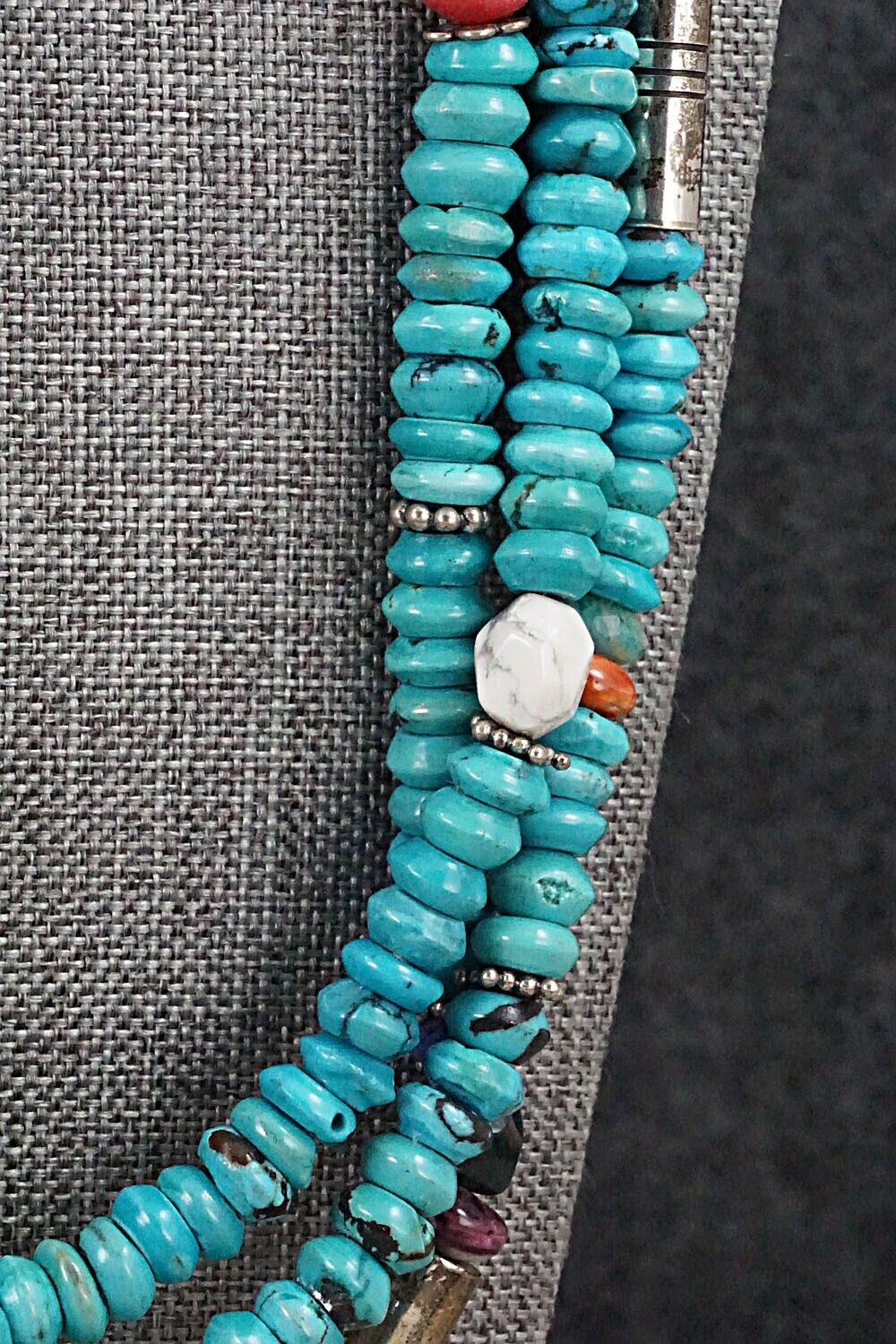 Multi Stone and Sterling Silver Necklace - Tommy Singer