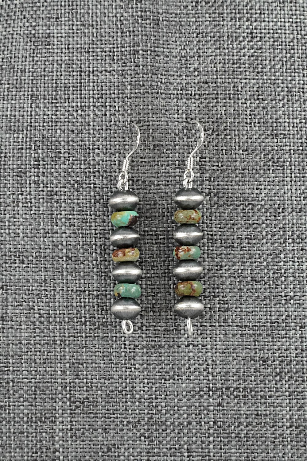 Turquoise & Sterling Silver Navajo Pearl Earrings - Tonisha Haley