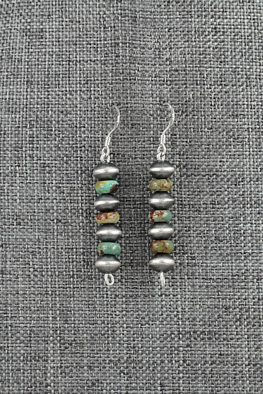 Turquoise & Sterling Silver Navajo Pearl Earrings - Tonisha Haley