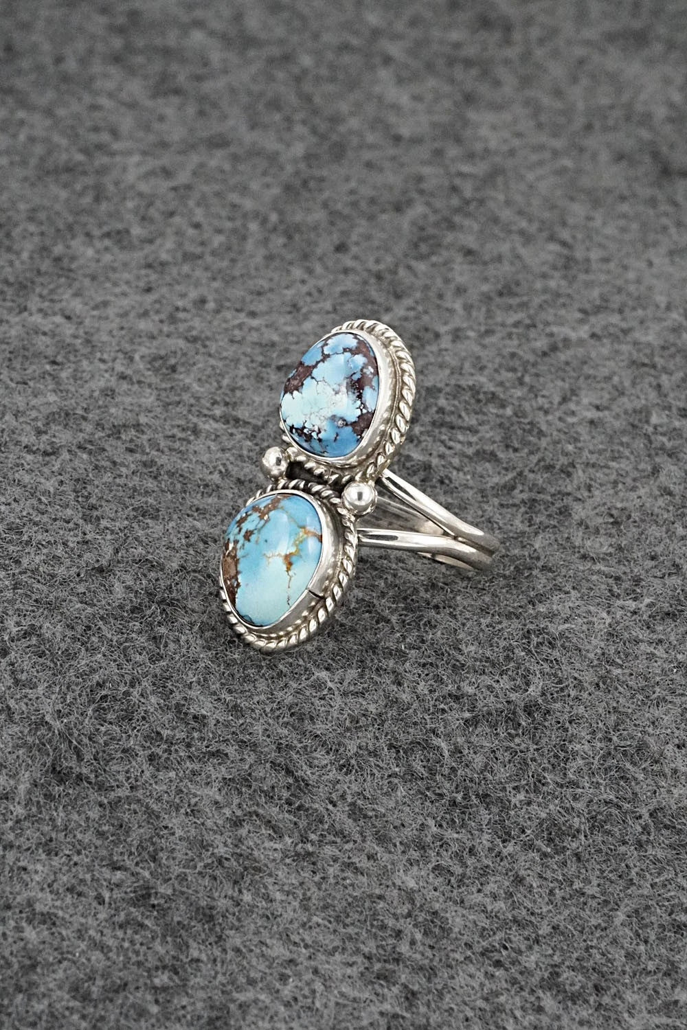 Turquoise & Sterling Silver Ring - Eugene Gruber - Size 8