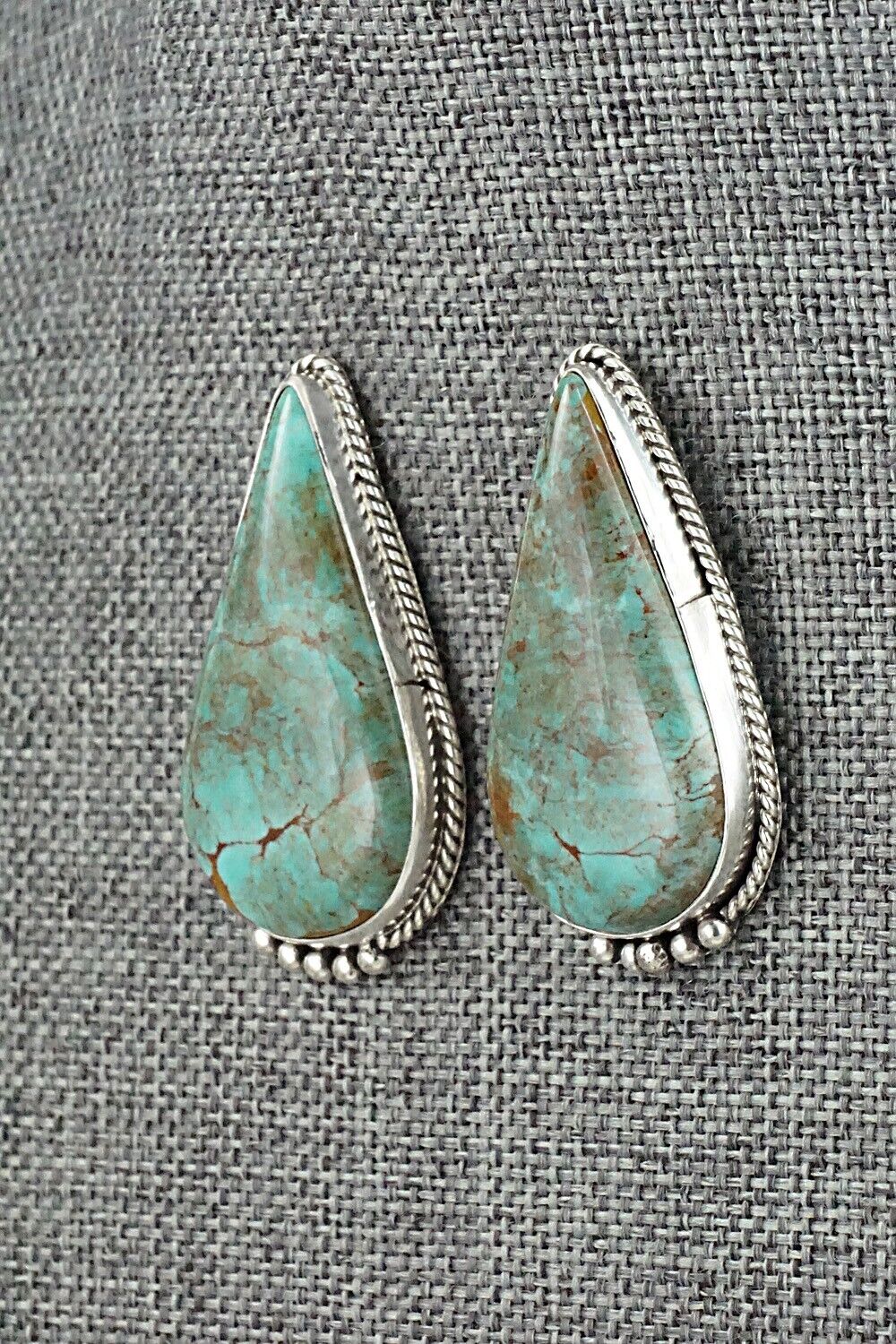 Turquoise & Sterling Silver Earrings - Rena Begay