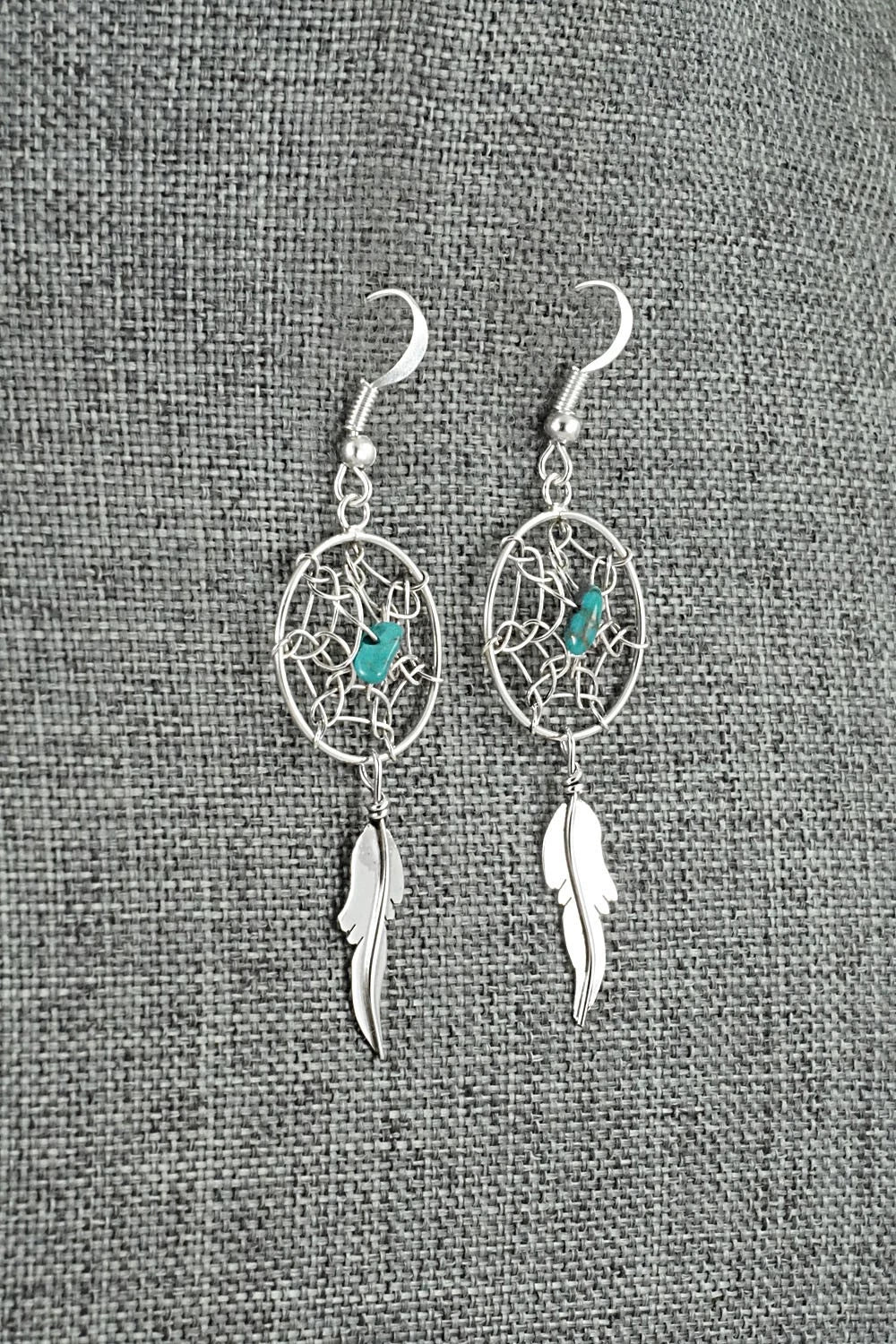 Turquoise & Sterling Silver Earrings - Lorenzo Arviso