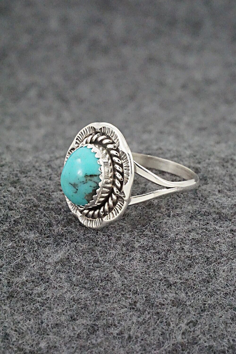 Turquoise & Sterling Silver Ring - Freda Martinez - Size 8.75