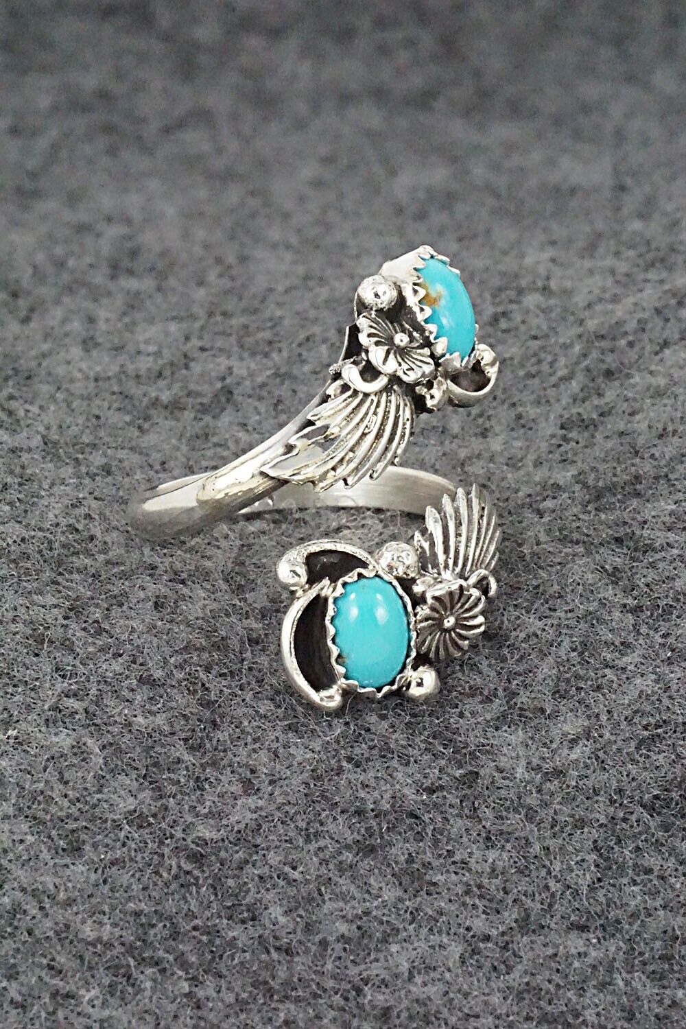 Turquoise & Sterling Silver Ring - Etta Belin - Size 8