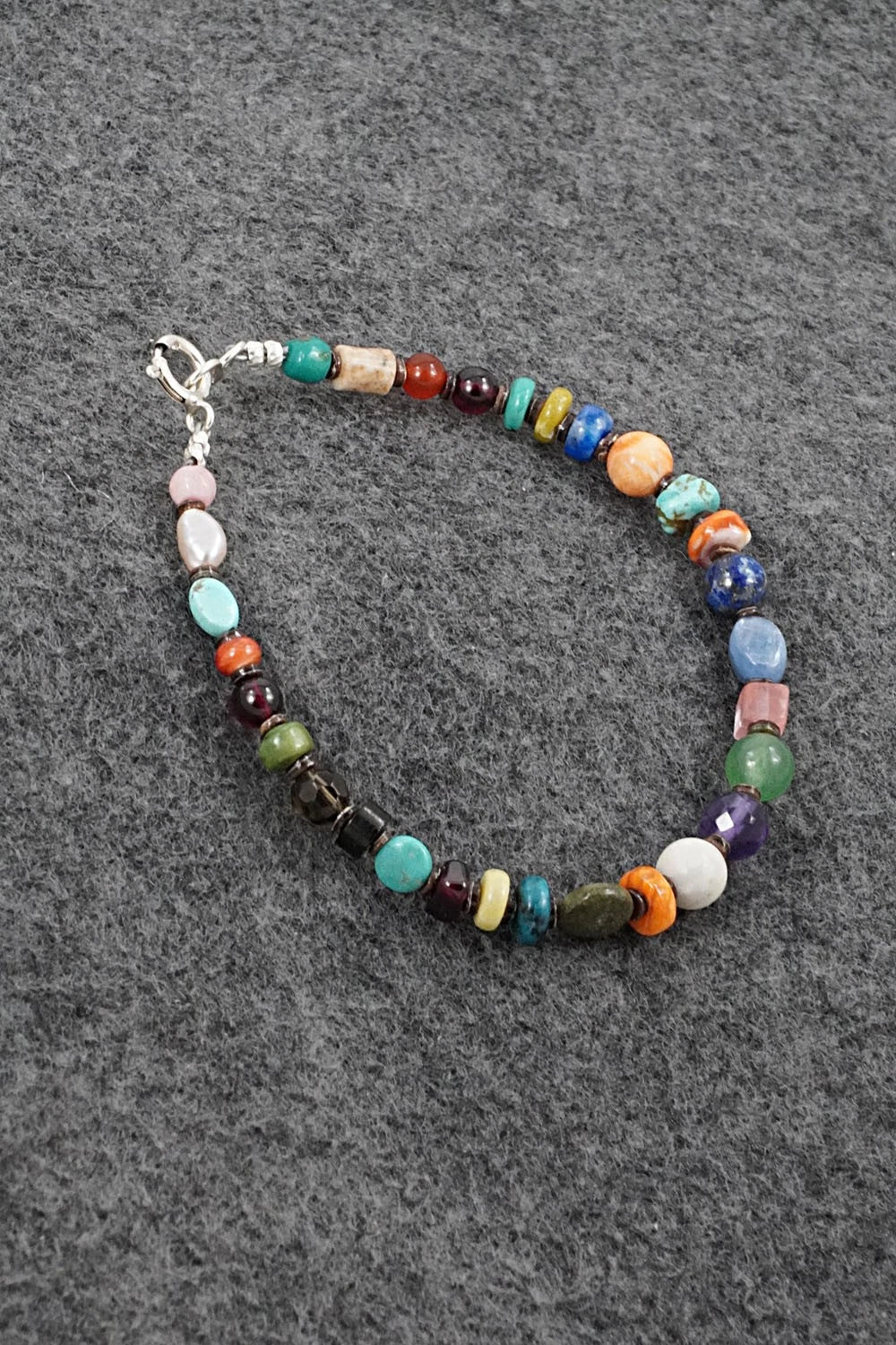 Multi-Stone & Sterling Silver Bracelet - Helen Tsosie