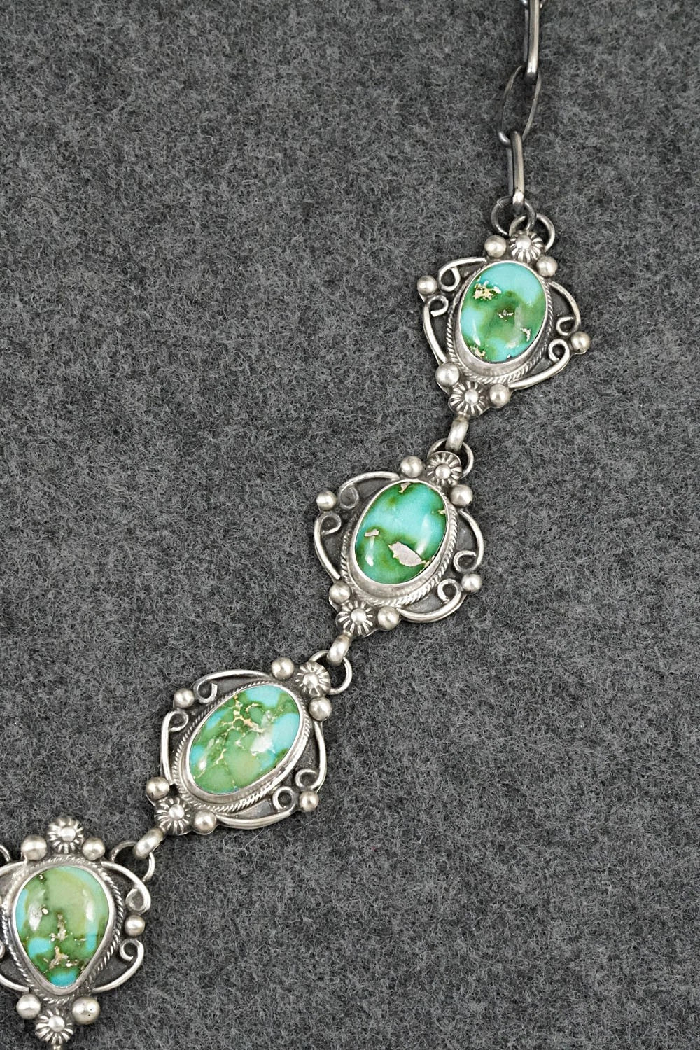 Turquoise & Sterling Silver Necklace and Earrings Set - Kathleen Livingston