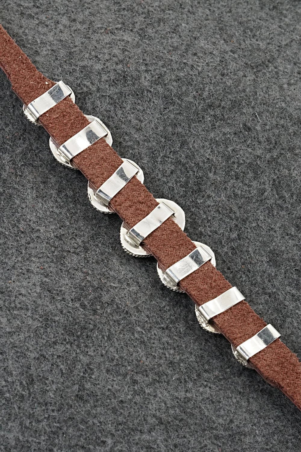 Turquoise, Sterling Silver & Leather Bracelet - Marlene Ramone