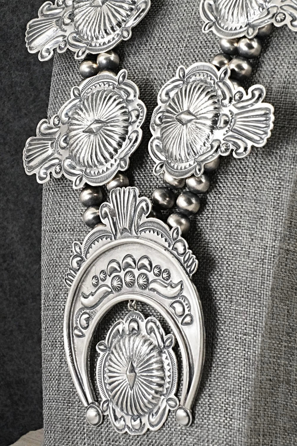 Sterling Silver Squash Blossom Necklace - Terry Charlie