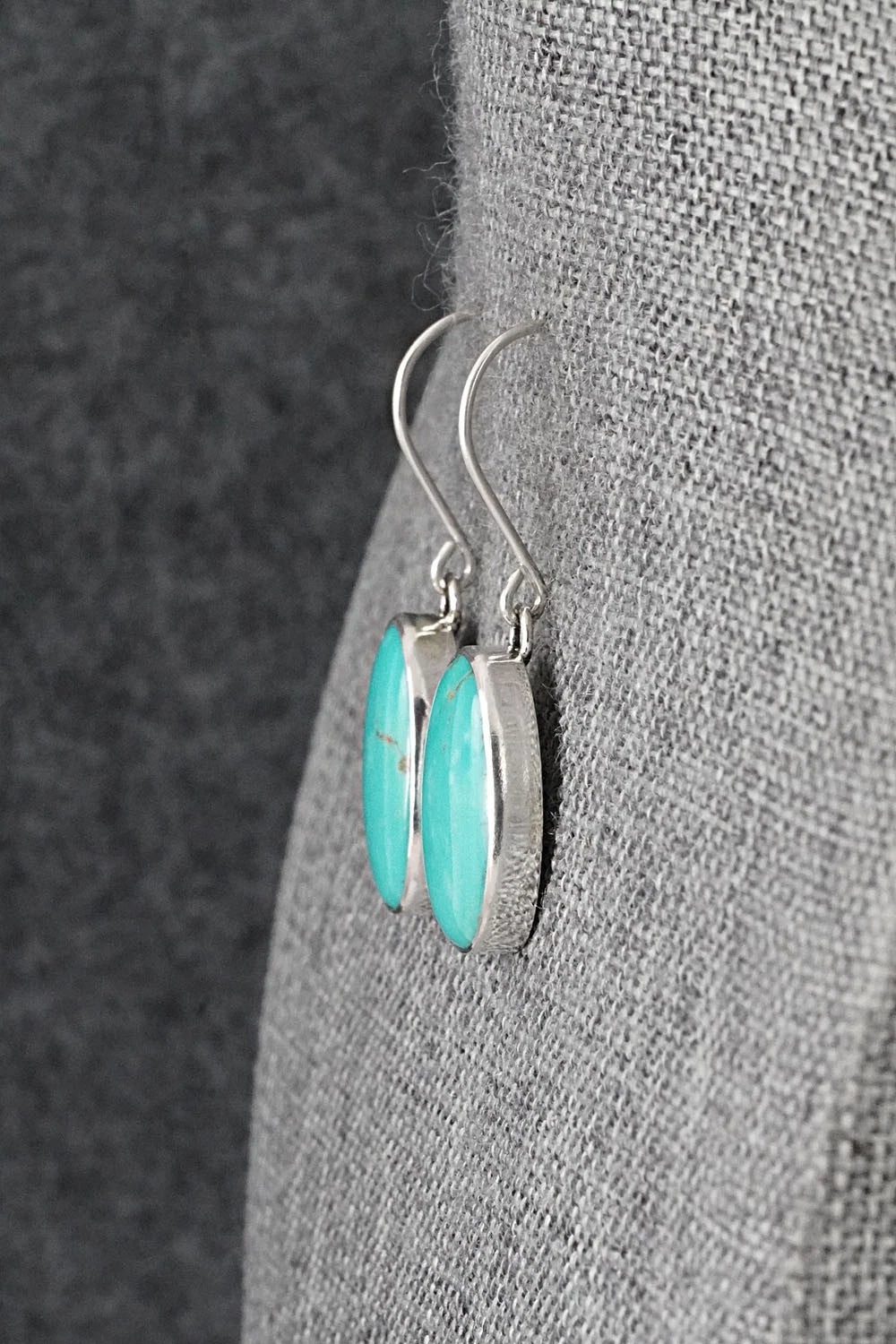 Turquoise & Sterling Silver Earrings - Eugene Gruber