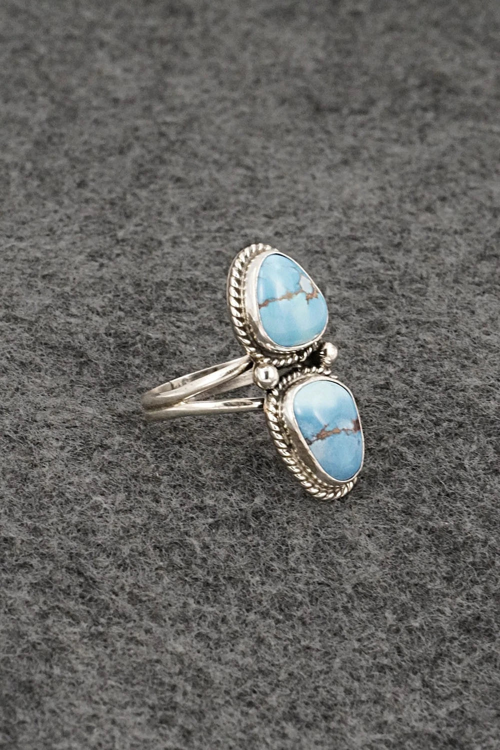 Turquoise & Sterling Silver Ring - Eugene Gruber - Size 8