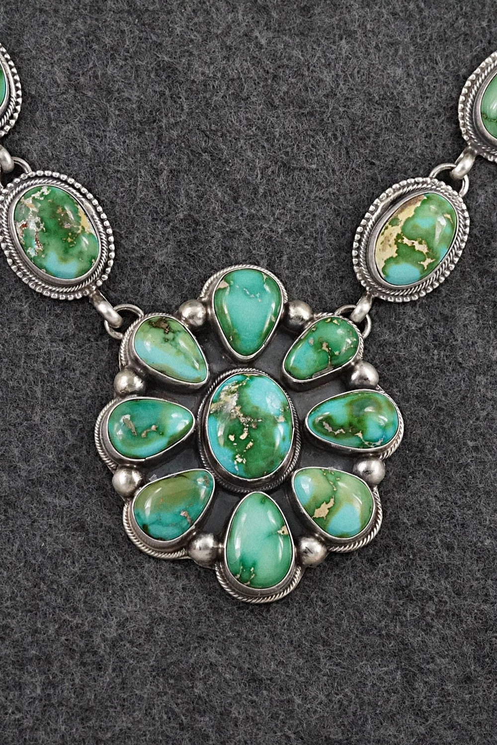 Turquoise & Sterling Silver Necklace and Earrings Set - Kathleen Livingston