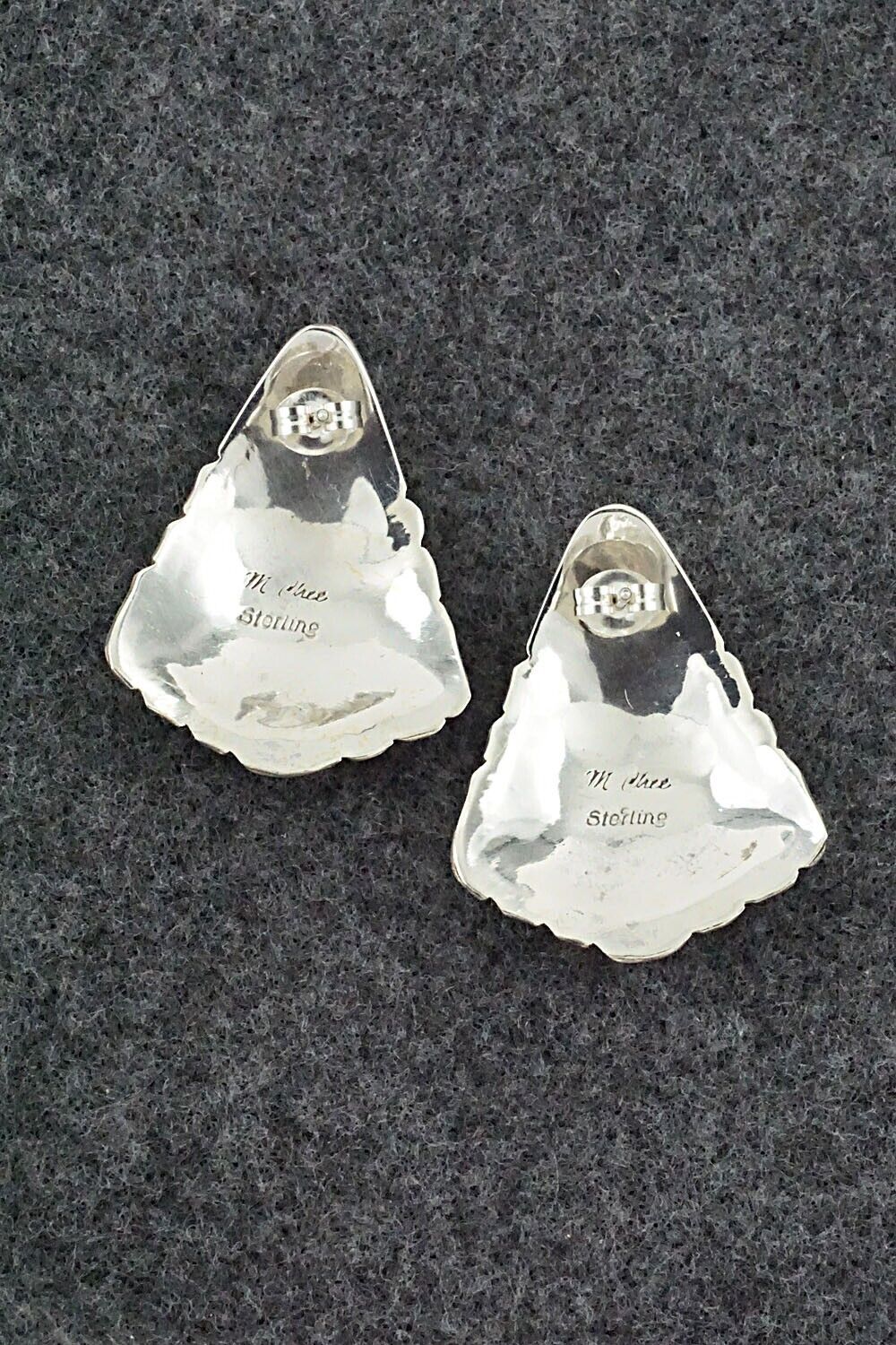 Coral & Sterling Silver Earrings - Melvin Chee