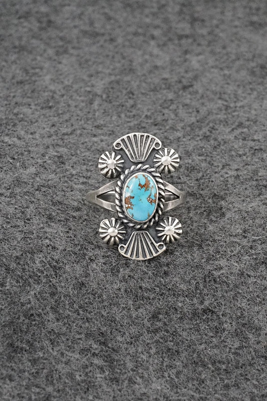 Turquoise and Sterling Silver Ring - Jerryson Henio - Size 8