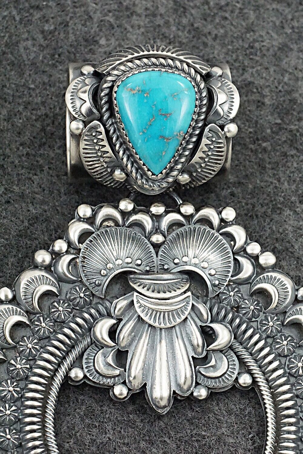 Turquoise & Sterling Silver Pendant - Delbert Gordon