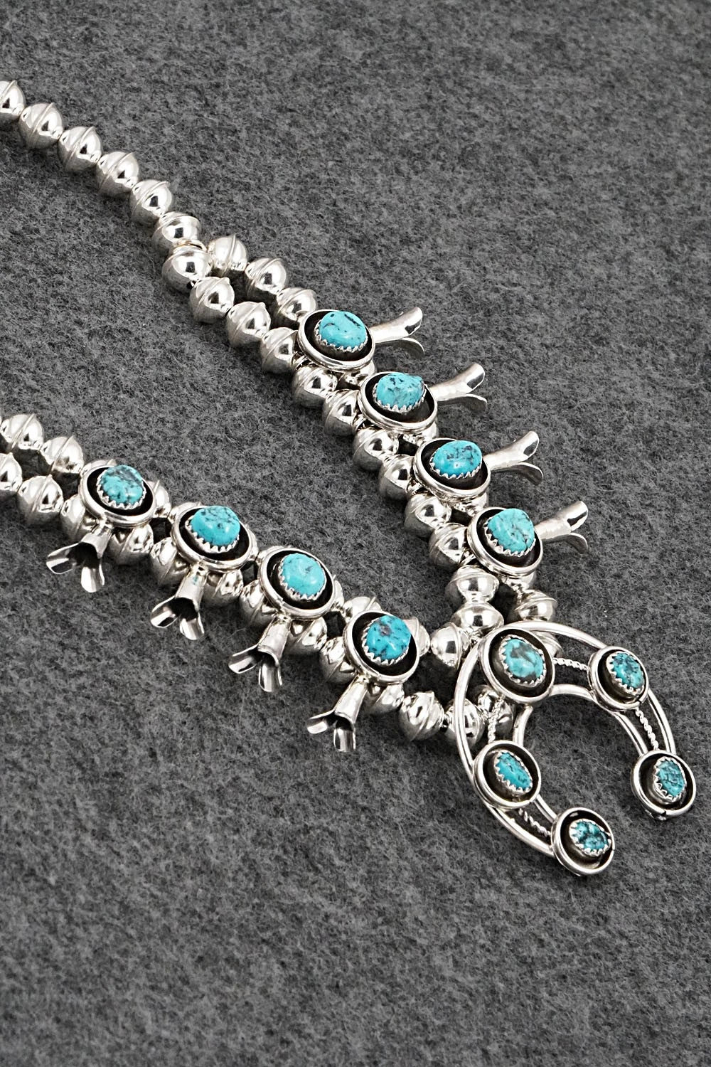 Turquoise & Sterling Silver Squash Blossom Set - Phil Garcia