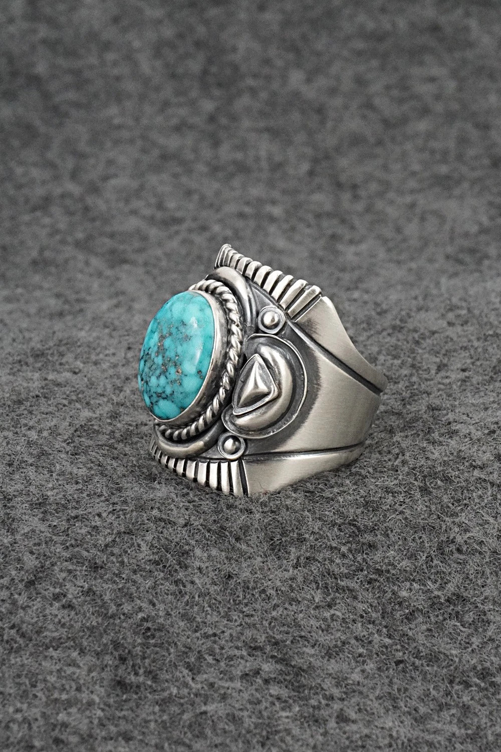 Turquoise & Sterling Silver Ring - Derrick Gordon - Size 12