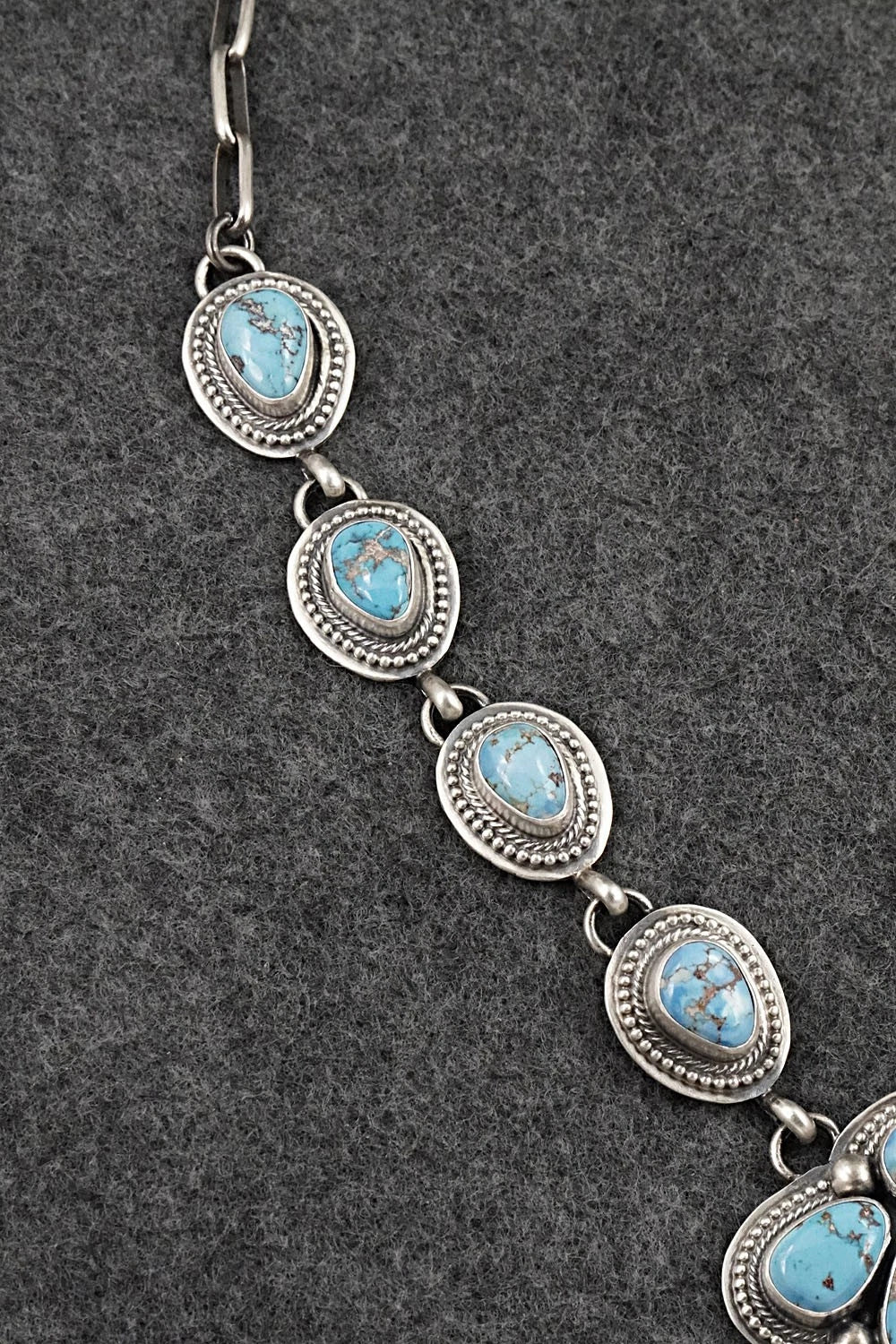 Turquoise & Sterling Silver Necklace and Earrings Set - Kathleen Livingston