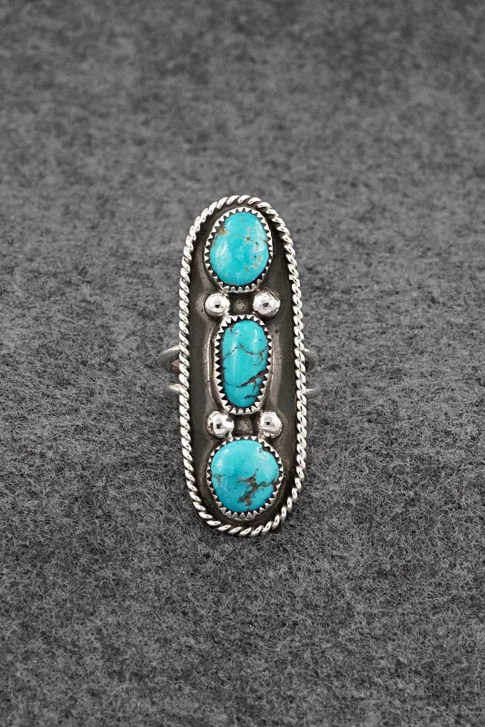 Turquoise & Sterling Silver Ring - Priscilla Reeder - Size 6.5