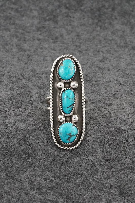 Turquoise & Sterling Silver Ring - Priscilla Reeder - Size 6.5
