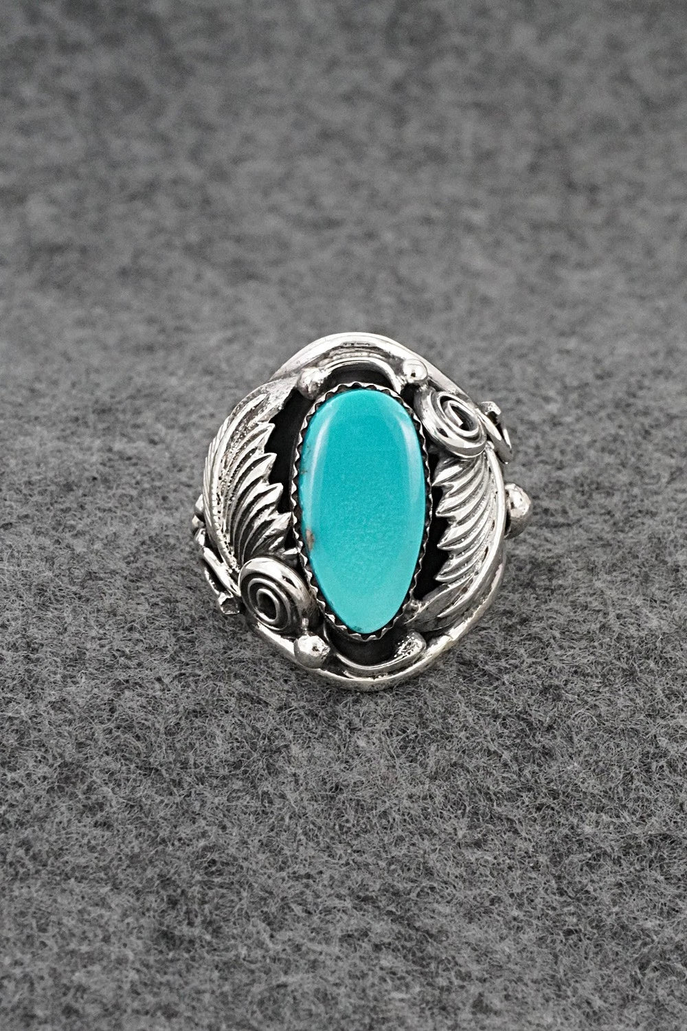 Turquoise & Sterling Silver Ring - Darrell Morgan - Size 11