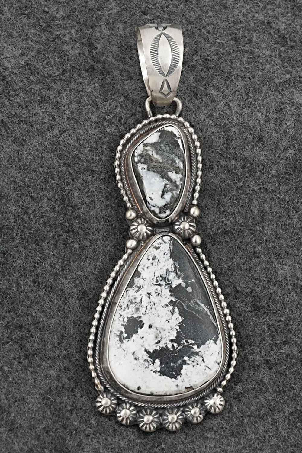 White Buffalo & Sterling Silver Pendant - Kathleen Livingston